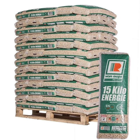 Granulés de Bois Premium Allemands Van Roje – Palette 975kg (65 sacs)